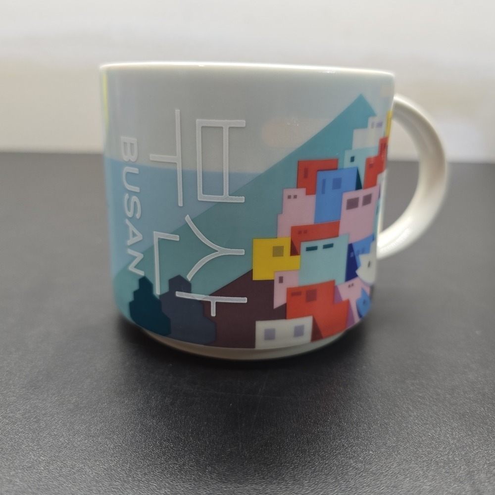 Starbucks 2016 Busan South Korea City Mountains Ceramic Coffee Mug Cup 14 oz